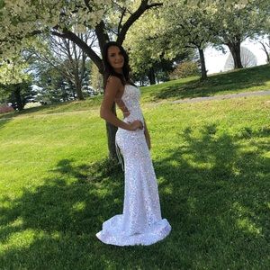 COPY - White Sparkly Prom Dress